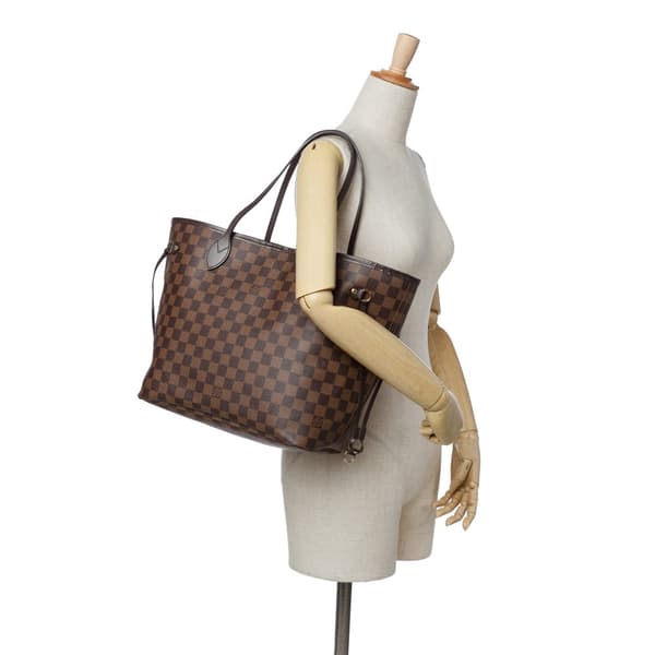 Pre-owned Louis Vuitton Damier Ebene Neverfull MM Brown