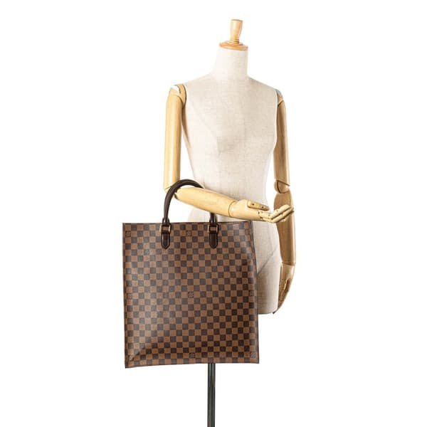 Pre-owned Louis Vuitton Damier Ebene Sac Plat Brown