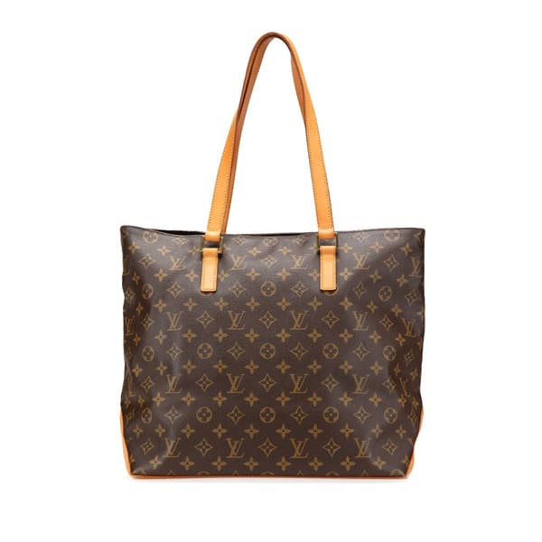 Pre-owned Louis Vuitton Monogram Cabas Mezzo Brown