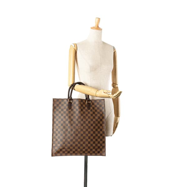 Pre-owned Louis Vuitton Damier Ebene Sac Plat Brown