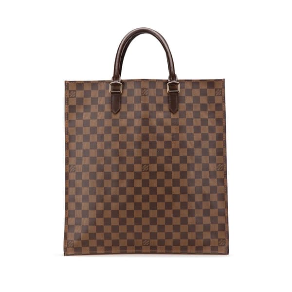 Pre-owned Louis Vuitton Damier Ebene Sac Plat Brown