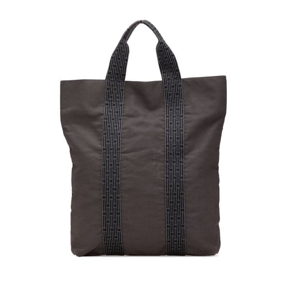 Pre-owned Hermès Canvas Herline Cabas Gray