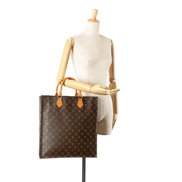 Pre-owned Louis Vuitton Monogram Sac Plat Brown