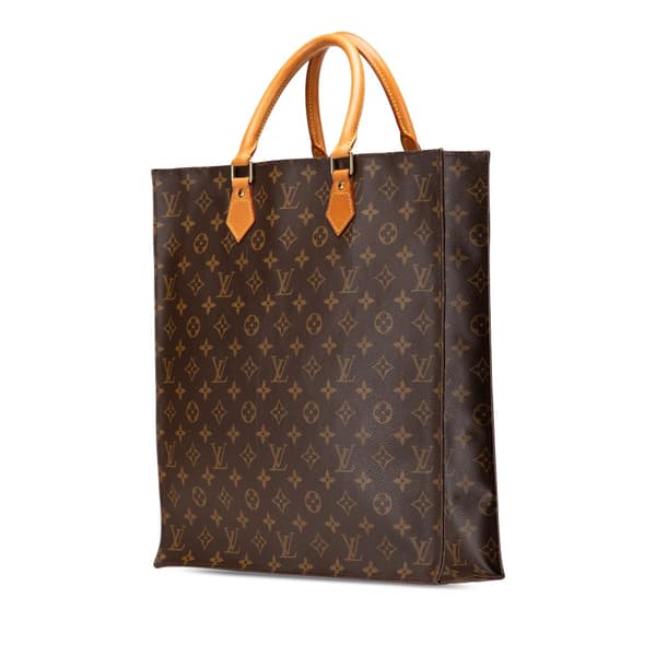 Pre-owned Louis Vuitton Monogram Sac Plat Brown