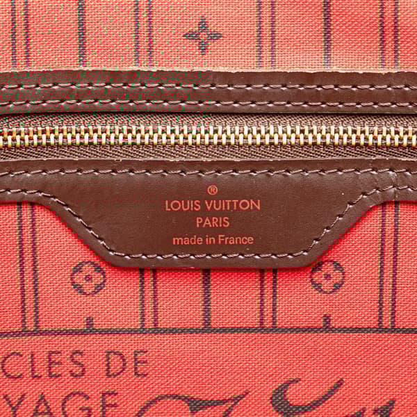 Pre-owned Louis Vuitton Damier Ebene Neverfull MM Brown