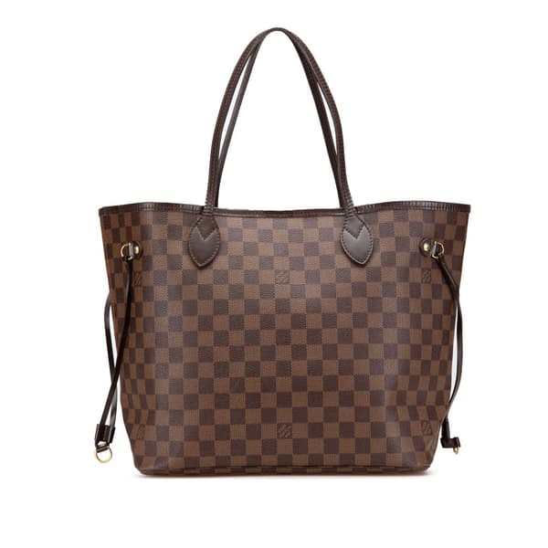 Pre-owned Louis Vuitton Damier Ebene Neverfull MM Brown