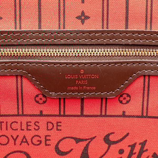 Pre-owned Louis Vuitton Damier Ebene Neverfull MM Brown