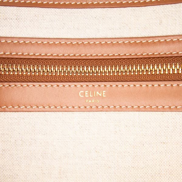 Pre-owned Celine Triomphe Embroidered Canvas Horizontal Cabas Brown