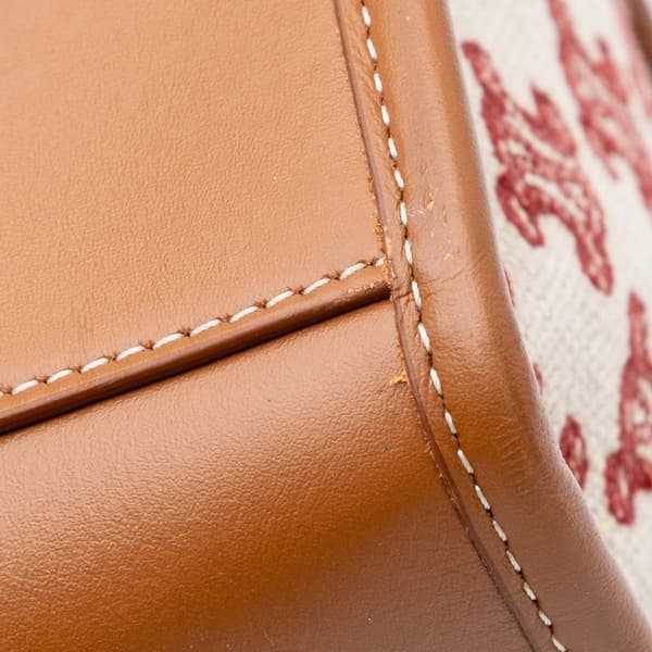 Pre-owned Celine Triomphe Embroidered Canvas Horizontal Cabas Brown