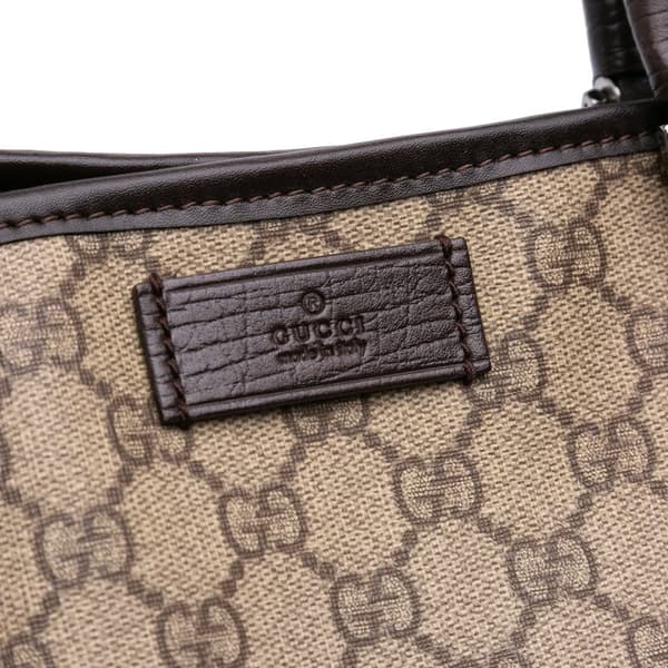 Pre-owned Gucci GG Supreme Tote Brown