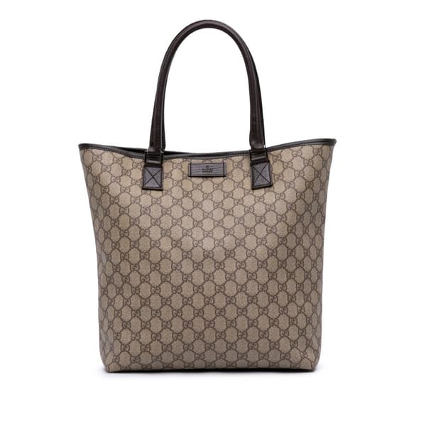 Pre-owned Gucci GG Supreme Tote Brown