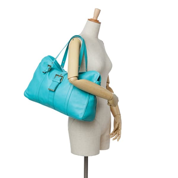 Pre-owned Fendi Leather Tote Blue