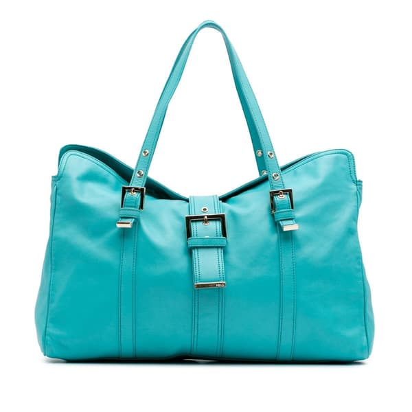 Pre-owned Fendi Leather Tote Blue