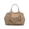 Miniatyrbild 1 av 10: Pre-owned Gucci Large GG Canvas Sukey Tote Brown