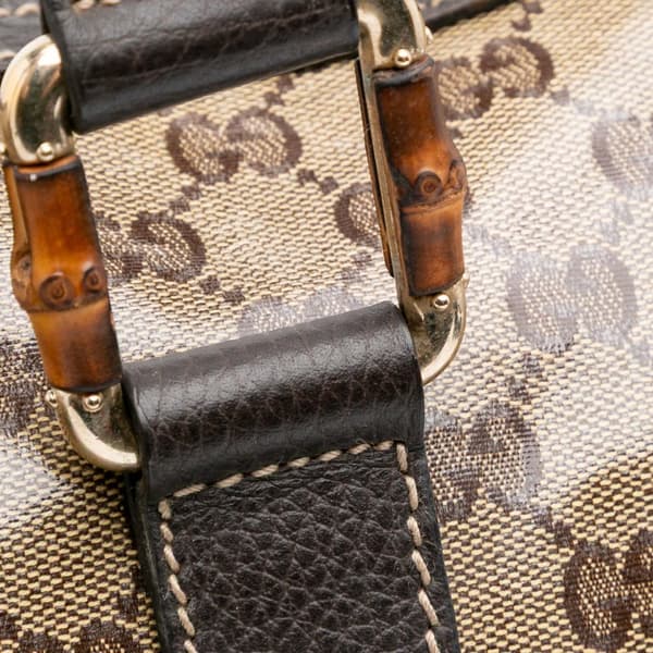 Pre-owned Gucci GG Crystal Abbey D Ring Tote Brown