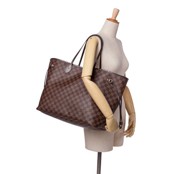 Pre-owned Louis Vuitton Damier Ebene Neverfull GM Brown