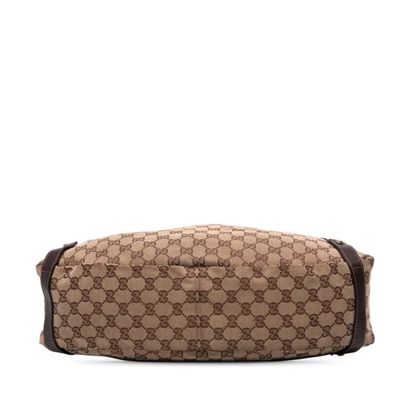 Pre-owned Gucci GG Canvas Abbey D Ring Tote Brown