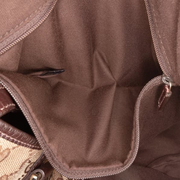 Pre-owned Gucci GG Canvas Abbey D Ring Tote Brown