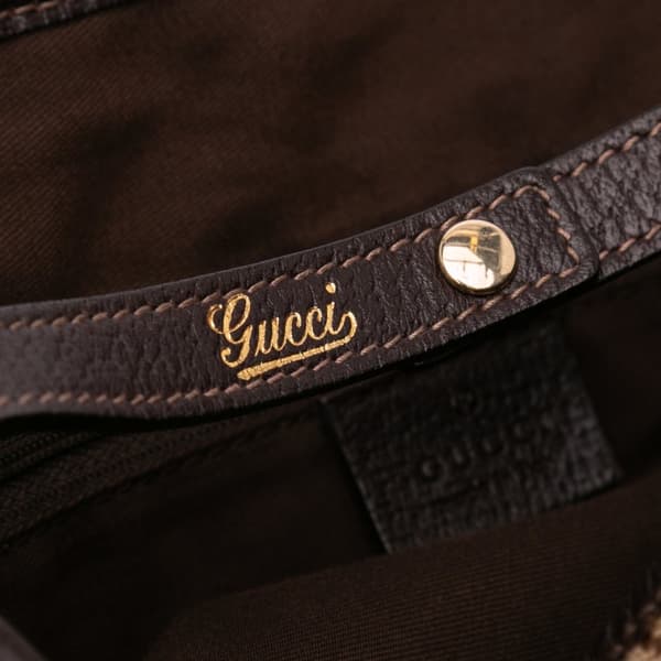 Pre-owned Gucci GG Canvas Abbey D Ring Tote Brown