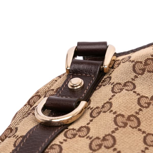Pre-owned Gucci GG Canvas Abbey D Ring Tote Brown