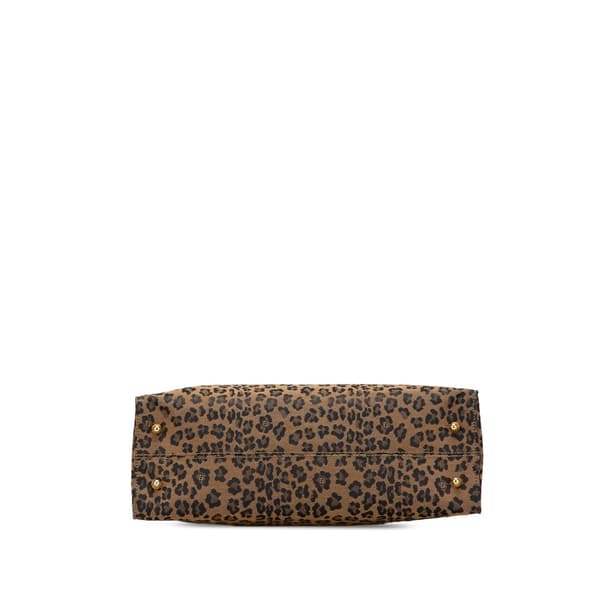 Pre-owned Fendi Leopard Print Canvas Tote Brown