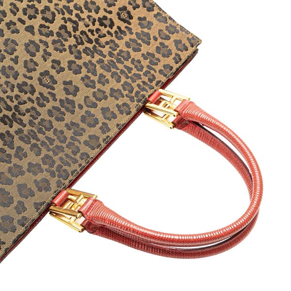 Pre-owned Fendi Leopard Print Canvas Tote Brown
