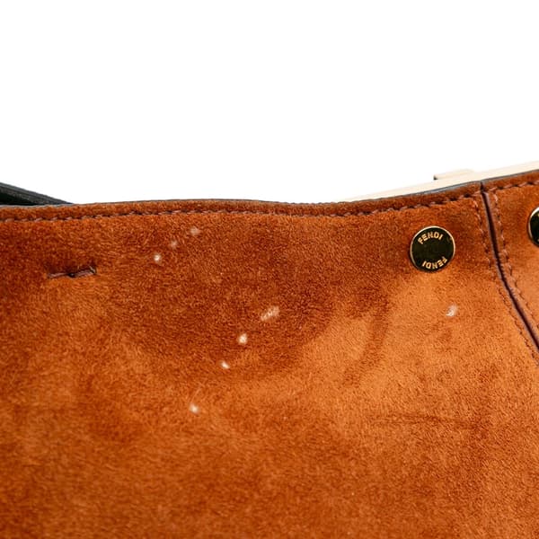 Pre-owned Fendi Large Suede Peekaboo X-Lite Brown
