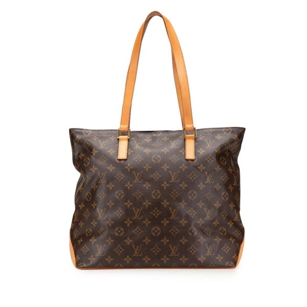 Pre-owned Louis Vuitton Monogram Cabas Mezzo Brown