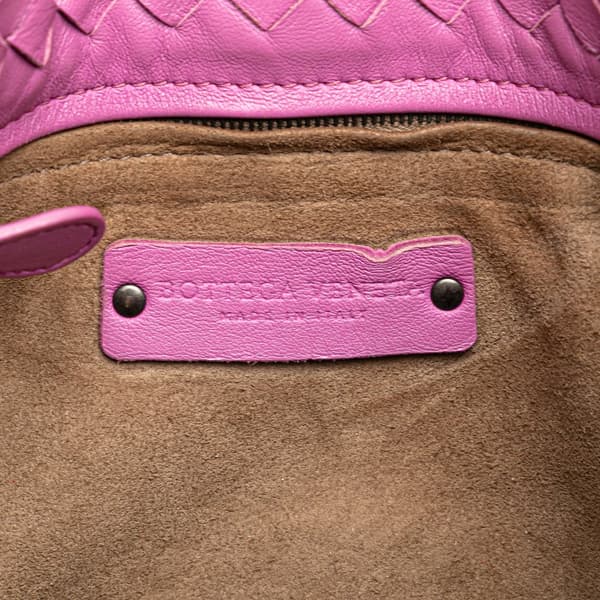 Pre-owned Bottega Veneta Small Nappa Intrecciato Bella Tote Pink
