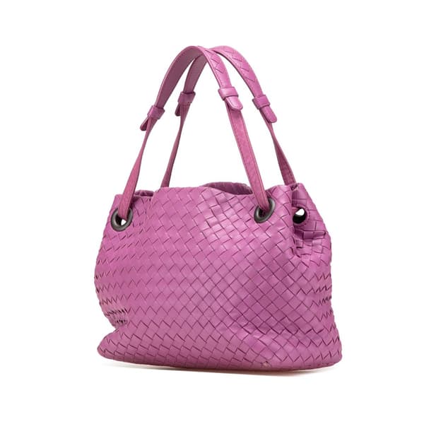 Pre-owned Bottega Veneta Small Nappa Intrecciato Bella Tote Pink