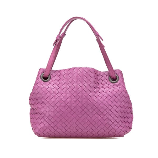 Pre-owned Bottega Veneta Small Nappa Intrecciato Bella Tote Pink