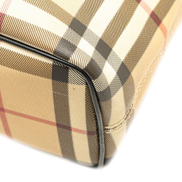 Pre-owned Burberry House Check Canvas Tote Brown