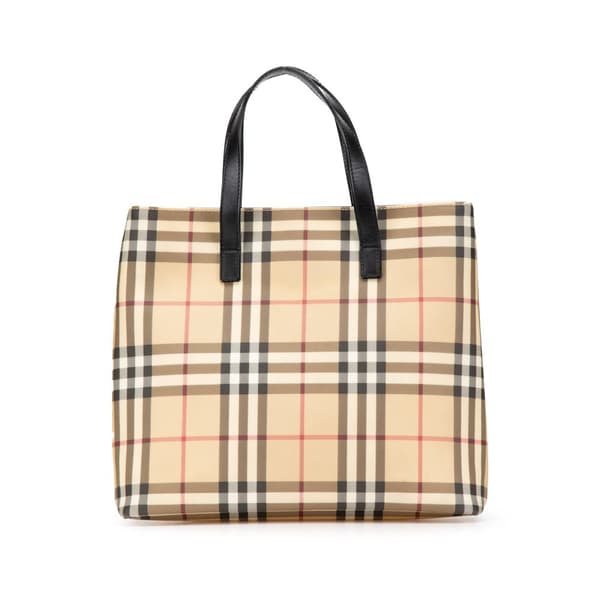 Pre-owned Burberry House Check Canvas Tote Brown