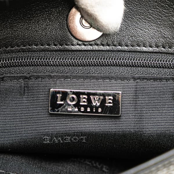 Pre-owned LOEWE Anagram Leather Tote Black