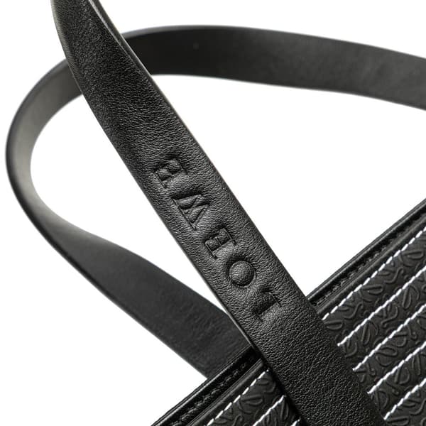 Pre-owned LOEWE Anagram Leather Tote Black