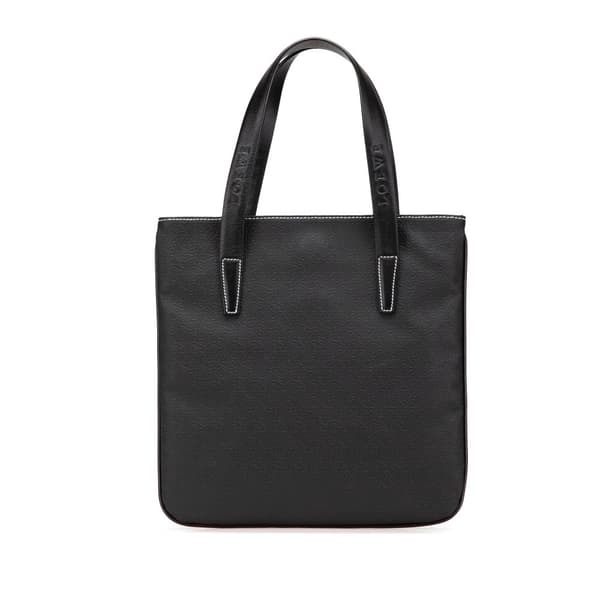 Pre-owned LOEWE Anagram Leather Tote Black