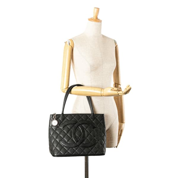 Pre-owned Chanel Caviar Medallion Tote Black