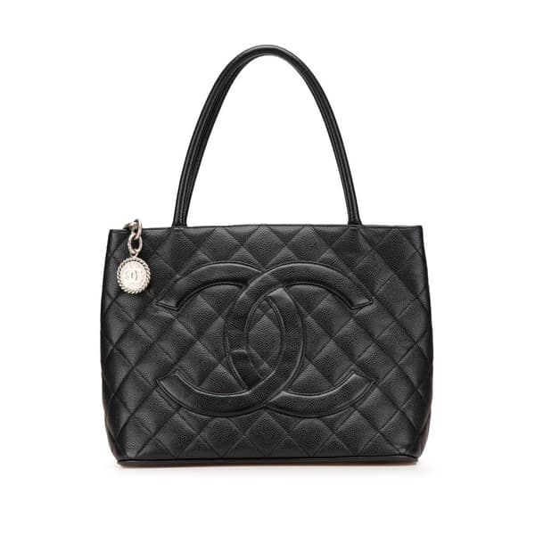 Pre-owned Chanel Caviar Medallion Tote Black