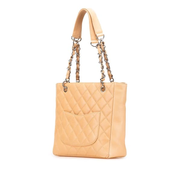 Pre-owned Chanel Caviar Petite Shopping Tote Brown