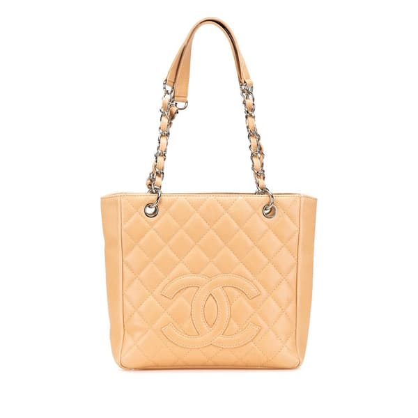 Pre-owned Chanel Caviar Petite Shopping Tote Brown