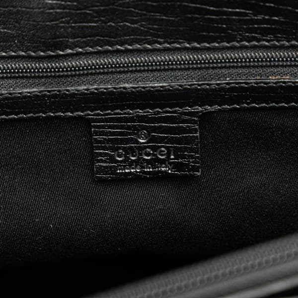 Pre-owned Gucci GG Canvas Bamboo Tote Black
