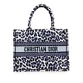 Pikkukuva 1 / 10: Pre-owned Dior Mizza Medium Embroidered Canvas Leopard Book Tote Blue