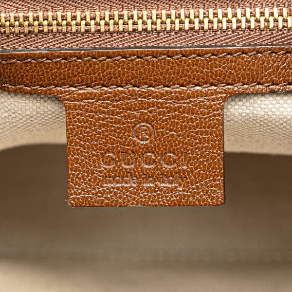 Pre-owned Gucci Medium GG Canvas Horsebit 1955 Tote Brown