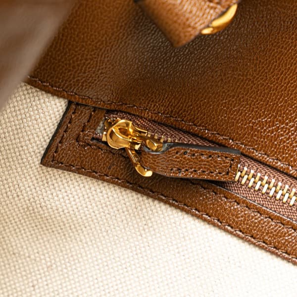 Pre-owned Gucci Medium GG Canvas Horsebit 1955 Tote Brown
