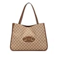 Miniatyrbild 1 av 8: Pre-owned Gucci Medium GG Canvas Horsebit 1955 Tote Brown