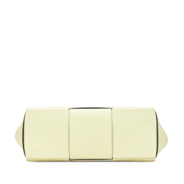 Pre-owned Bottega Veneta Small Lambskin Intrecciato Arco Tote White