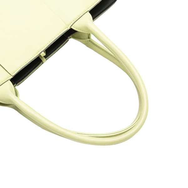 Pre-owned Bottega Veneta Small Lambskin Intrecciato Arco Tote White