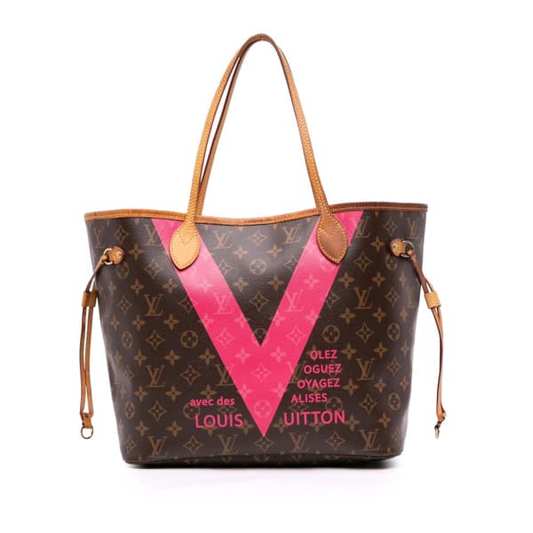 Pre-owned Louis Vuitton Monogram V Neverfull MM Brown