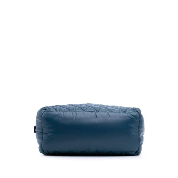 Pre-owned Chanel Small Quilted Nylon Coco Cocoon Tote Blue