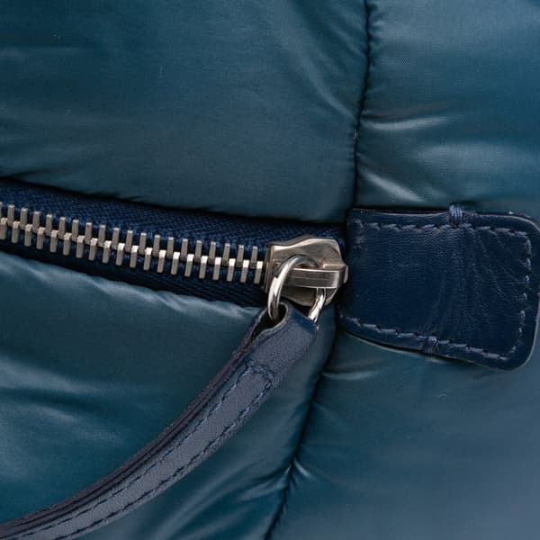 Pre-owned Chanel Small Quilted Nylon Coco Cocoon Tote Blue